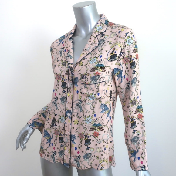 Zadig & Voltaire multicolor Tacha Circus Blouse Shirt Size L - Picture 1 of 2